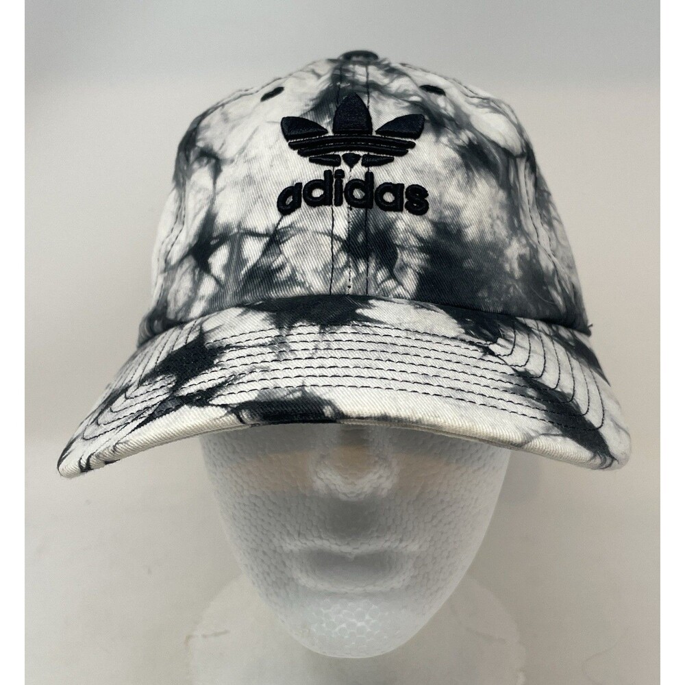 Adidas Tie Dye Strapback Adjustable Hat Cap Black/White